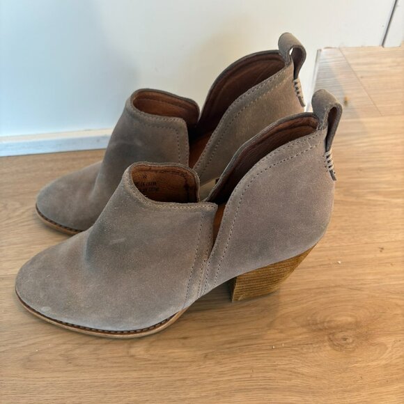 JEFFREY CAMPBELL Grey Suede Leather Ankle Booties Size 8 - Picture 1 of 5